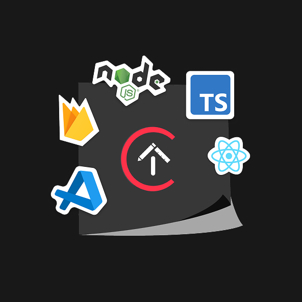 DTI logo surrounded by logos of Node.js, React [etc.] representing modern web development tools
