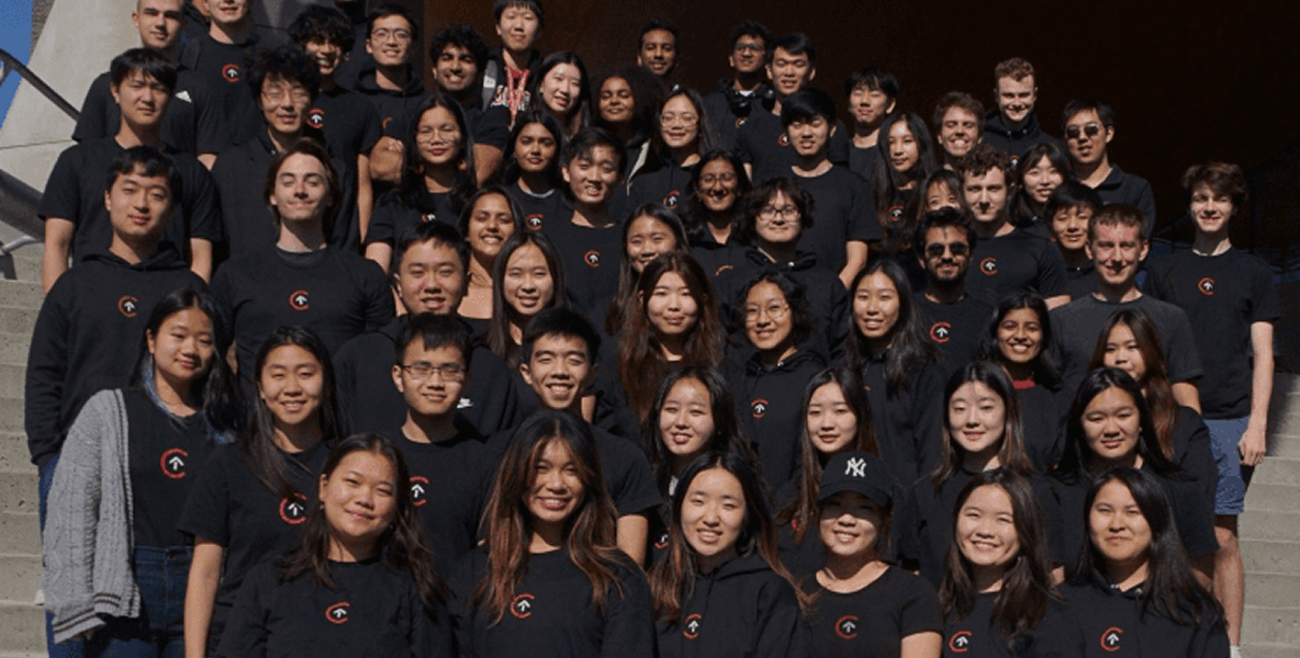 DTI students posing in front of Gates Hall